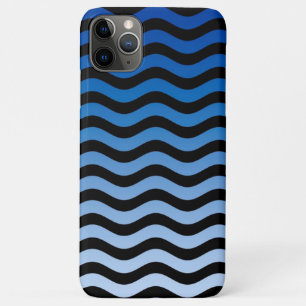 Coques Pour iPhone Bleu teintes ondulées rayures