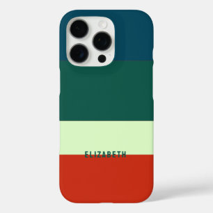 Coques iPhone 16 Pro Bleu, Vert Orange Motif Personnalisé