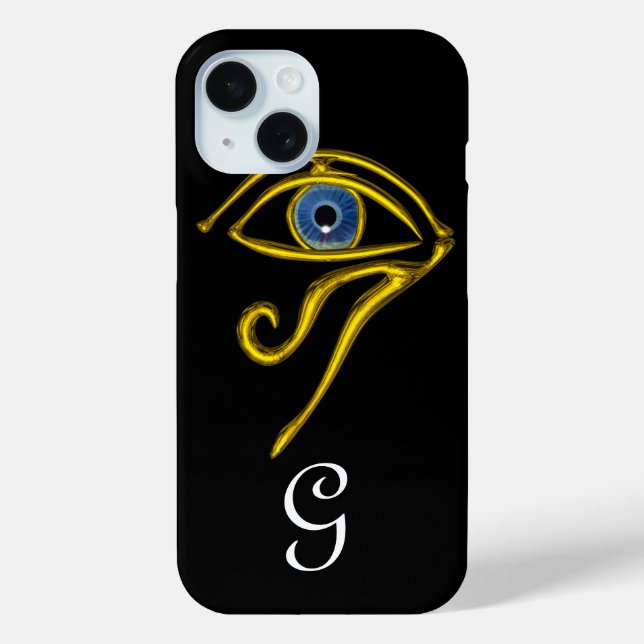 Coques Case-Mate iPhone BLEUE TALISMAN / HORUS EYE MONOGRAM Noir (Verso)