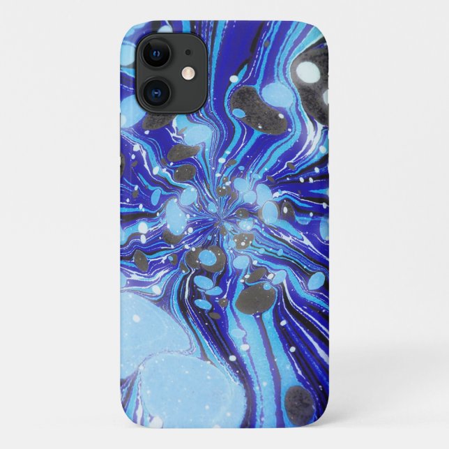 Coques Case-Mate iPhone Bleus rétro Art Abstrait (Dos)