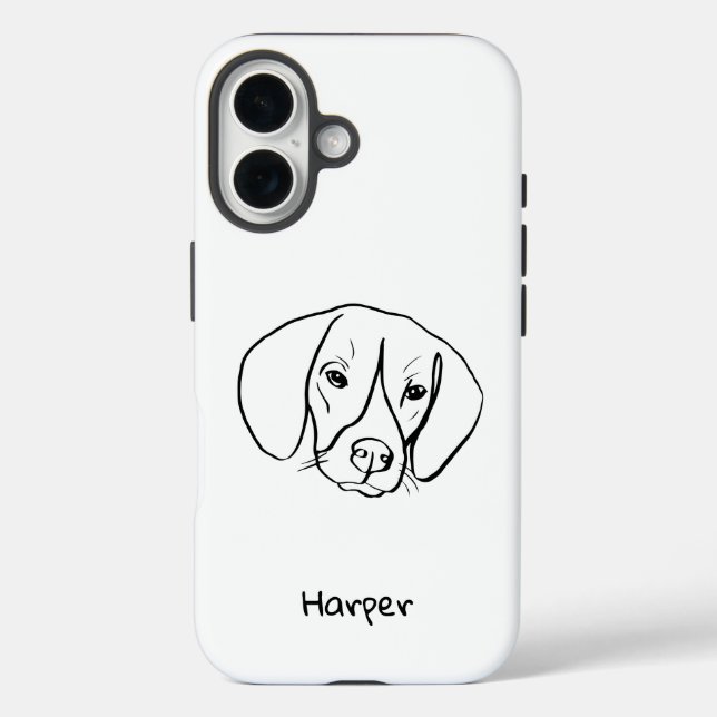 Coques Case-Mate iPhone Bliss beagle : Boîtier téléphonique d'art de ligne (Verso)