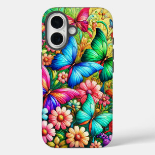Coques iPhone 16 Bliss de jardin papillon