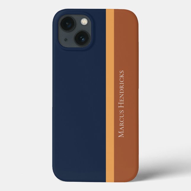 Coques Case-Mate iPhone Bloc de couleur marine, or et bronze (Verso)