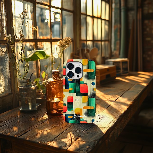 Coques Case-Mate iPhone Blocs Abstraits modernes avec nom personnalisé (Créateur téléchargé)