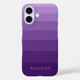 Coques iPhone 16 Blocs couleur Magenta Purple Nom monochromatique