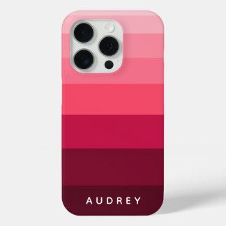 Coque iPhone 15 Pro Blocs de couleurs Texte personnalisé monochromatiq