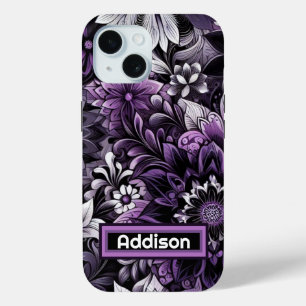 Coque Pour iPhone 15 Blooms Mystiques Violets