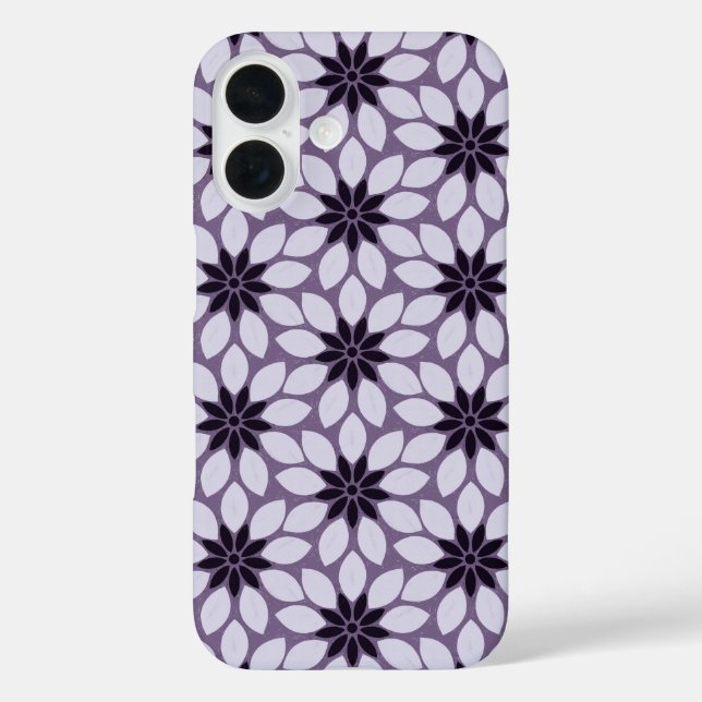 Coques Case-Mate iPhone Bloquer l'impression Fleurs carrelées violet (Verso)