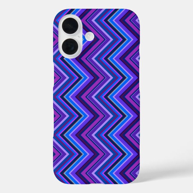 Coques Case-Mate iPhone Blue and purple zigzag (Verso)
