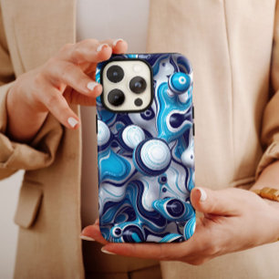 Coque Pour iPhone 14 Blue Bubble Abstract iPhone 14 Case-Mate
