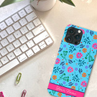 Blue Fun Floral Spring Motif Joli nom