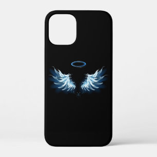 Case-Mate iPhone Case Blue Glowing Angel Wings on black background