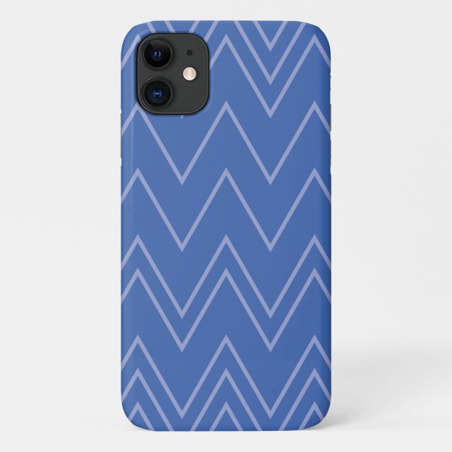 Coques Case-Mate iPhone Blue, moderne, simple, cool, trendy zigzag (Dos)