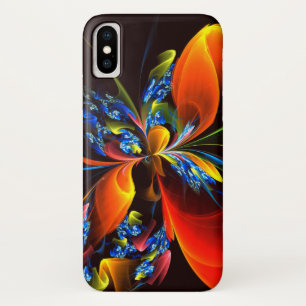 Case-Mate iPhone Case Blue Orange Floral Moderne Art Abstrait Motif #03