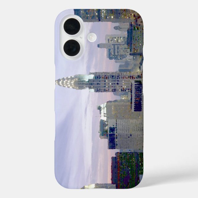 Coques Case-Mate iPhone Blue Pop Art New York (Verso)