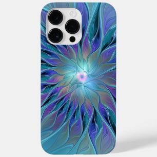 Coque Pour Pour iPhone 14 Pro Max Blue Purple Flower Dream Abstrait Fractal Art