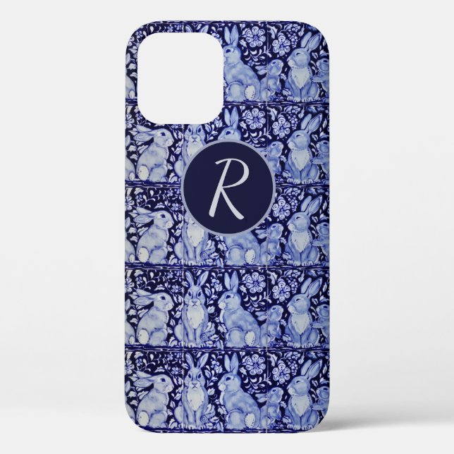 Coques Case-Mate iPhone Blue Rabat Famille Floral Delft Dedham Monogramme (Verso)