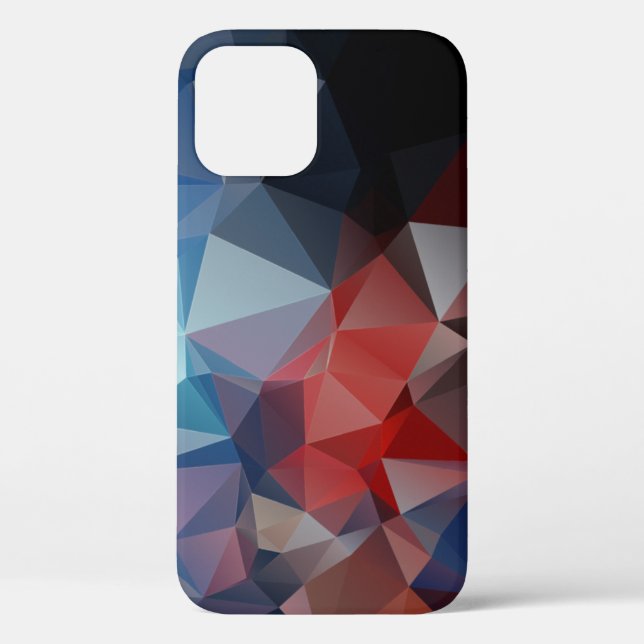 Coques Case-Mate iPhone Blue Red Abstrait Pyramid Motif Coque-Mate iPhone (Verso)