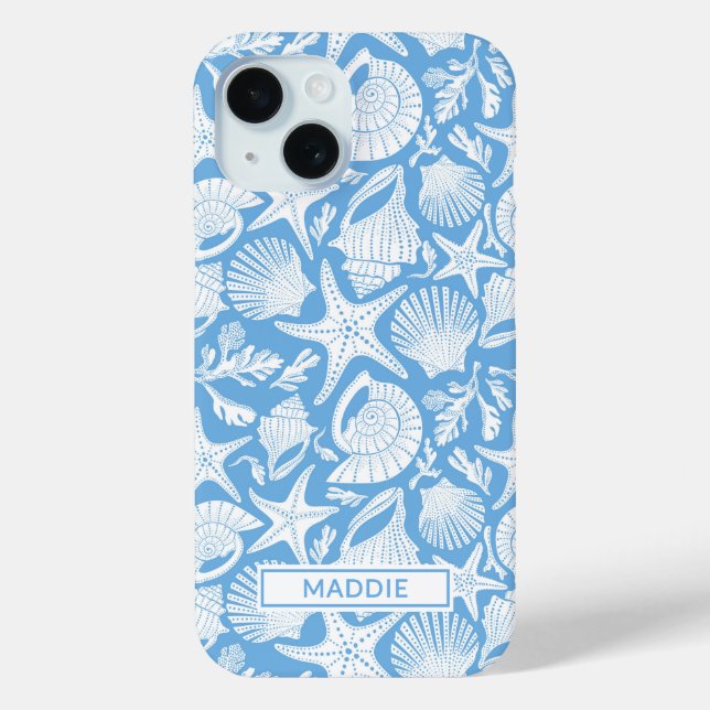 Coques Case-Mate iPhone Blue Shells Personalized (Verso)