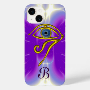 Coque Pour iPhone 14 BLUE TALISMAN MONOGRAM rose Fuchsia violet