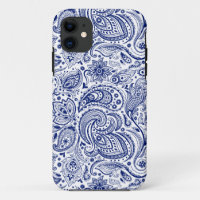 Blue Vintage Floral Paisley Motif