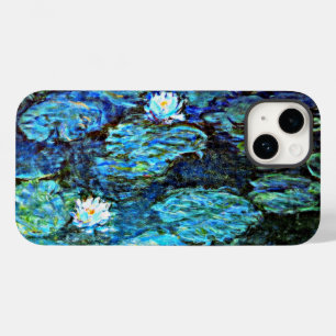 Coque Pour iPhone 14 Blue Water-Lys, peinture d'art,