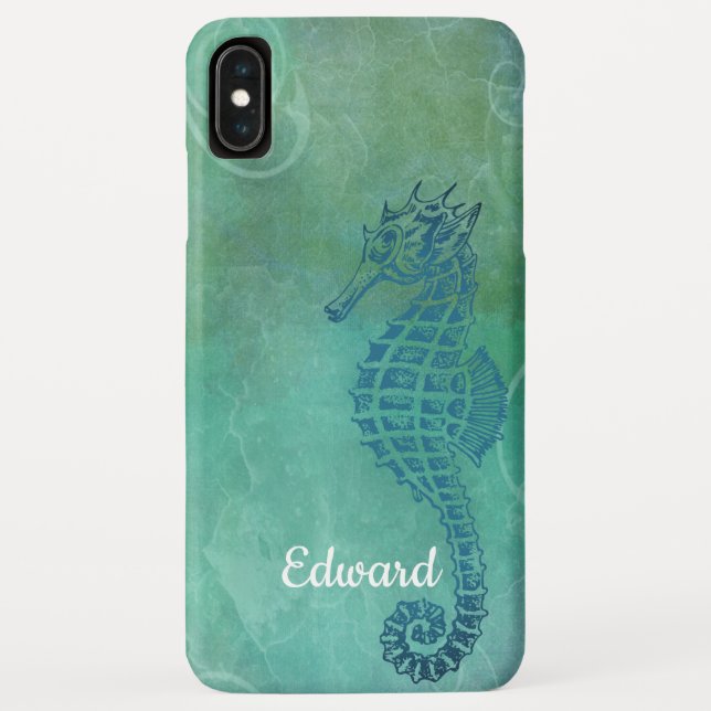 Coques Case-Mate iPhone Blue Waters, Seahorse et Flourish (Dos)