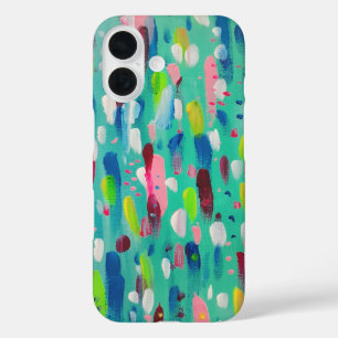 Coques iPhone 16 Blues de printemps Abstrait