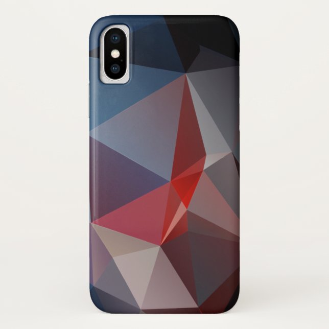 Coques Case-Mate iPhone Blues et rouges Pyramides Abstraites (Dos)