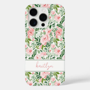 Coques iPhone 16 Pro Blush Floral Élégant Aquarelle Personnalisé