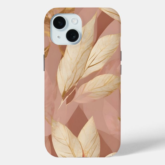 Coques Case-Mate iPhone Blush Pink Gold Collection Feuille tendance Boho (Verso)