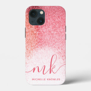 Case-Mate iPhone Case Blush Rose Gold Pailleté Monogramme Script