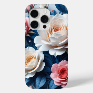 Coque iPhone 15 Pro Bohème Floral Art Tough Parfait Cadeau