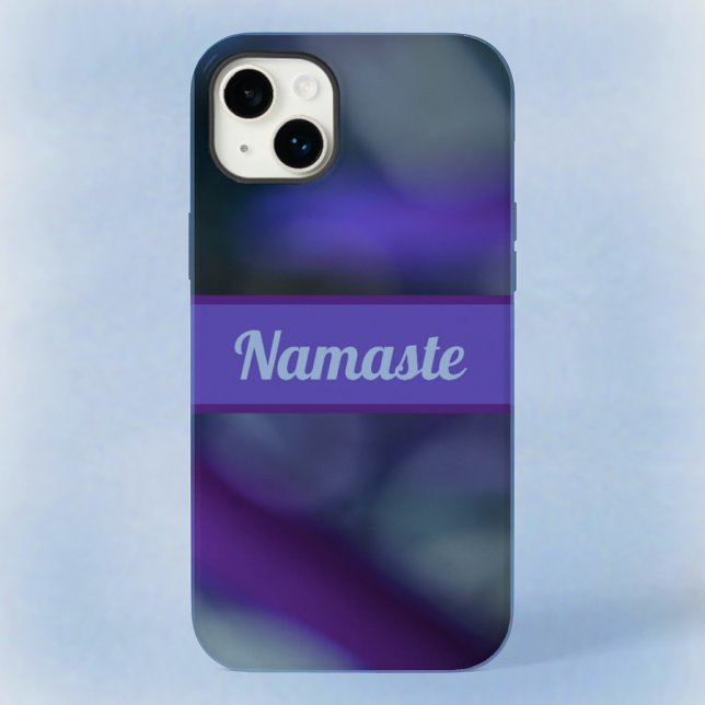 Coques Case-Mate iPhone Boho bleu violet Chic Abstrait avec nom (Créateur téléchargé)