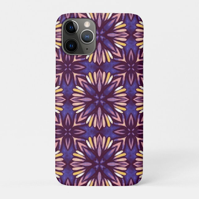 Coques Case-Mate iPhone Boho Blossom : Motif Floral Artistique Violet (Dos)
