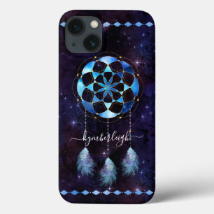 Case-Mate iPhone Case Boho Blue Tribal Celestial Mandala Dreamcatcher
