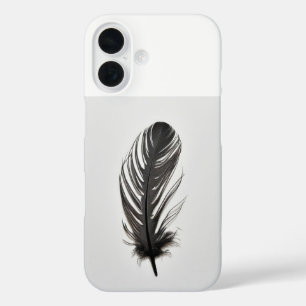 Coques iPhone 16 Boho Feather Art Phone Case - Élégant minimaliste 