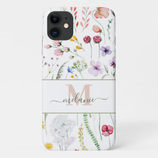 Case-Mate iPhone Case Boho Fleurs sauvages Nom personnalisé Monogramme