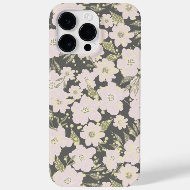 Coques Case-Mate iPhone Boho Floral Gris Beurre Jaune Rose Design (Verso)