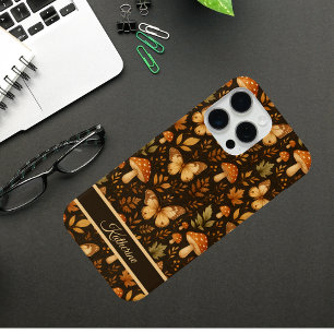 Coque iPhone 15 Pro Max Boho Forêt Bois Champignons    Couleurs d'Automne