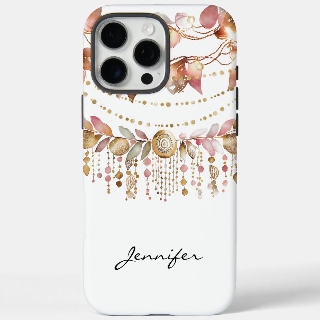 Coques Case-Mate iPhone Boho Gemstone Fall Leaf Native American iPhone (Verso)