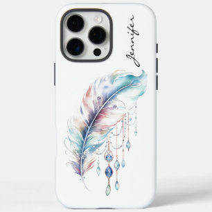 Coques iPhone 16 Pro Max Boho Native Spirit Aquarelle Plumes
