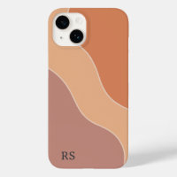 Boho Pastel Vagues Monogram Soft Orange