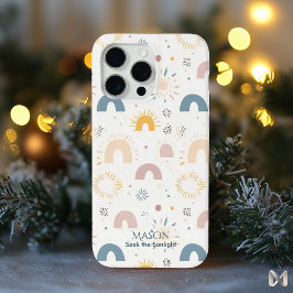 Coque iPhone 15 Pro Max Boho Rainbow and Sunburst  - Minimalist Abstract 