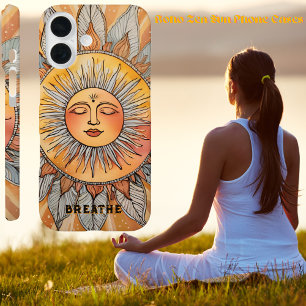 Coques iPhone 16 Boho Zen Breathe Rappel Texte modifiable Calme Sol