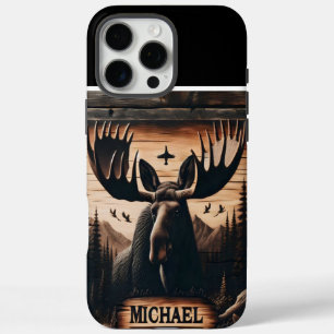 Coques iPhone 16 Pro Max Bois brûlé Moose Portrait