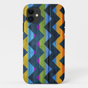 Coques Pour iPhone Bois coloré Chevron Abstrait #4