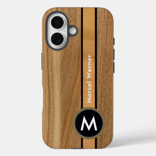 Coques iPhone 16 Bois comme rustique look élégant brun