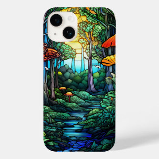 Coque Pour iPhone 14 bois d'imaginaire en vitrail mignon