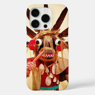 Coques iPhone 16 Pro Bois kachina poupée photo bold mignon drôle visage
